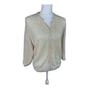 Vintage Imperial‎ Beaded Sweater with 3/4 Sleeves and Mandarin Collar